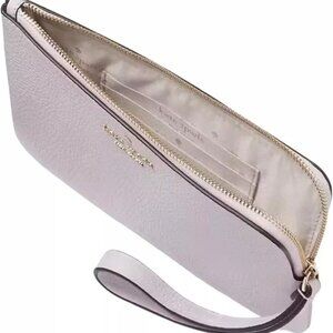 KATE SPADE NEW YORK Leila Medium L-Zip Wristlet Leather Lilac Moon KE933